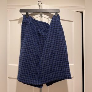 Ann Taylor NWT SZ 14 black & blue hounds tooth pencil skirt length 21 inches